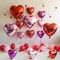 Red Pink Heart Balloons, 19PCS Light Pink Heart Shape Balloon, 18Inch with 10Inch Hot Pink and Red Helium Mylar Love Heart Balloon for Birthday Bridal Shower Wedding Valentine Anniversary Decorations
